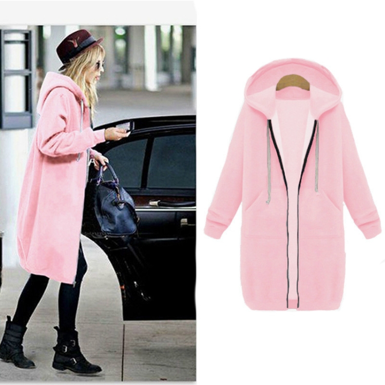Women Hooded Long Sleeved Sweater In The Long Coat