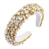Geometric Rhinestone Headband Wide Side Full Rhinestone Color Thickened Sponge Hair Accessory