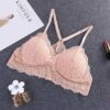 Camisole Female Wrapped Chest Tube Top Underwear Sexy Lace Gathered Base Bra with Chest Pad