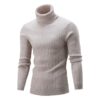 High-Collar Long-Sleeved Men Sweater Casual Thread Knit Clothes