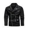 Men Fashion PU Lapel Leather Jacket
