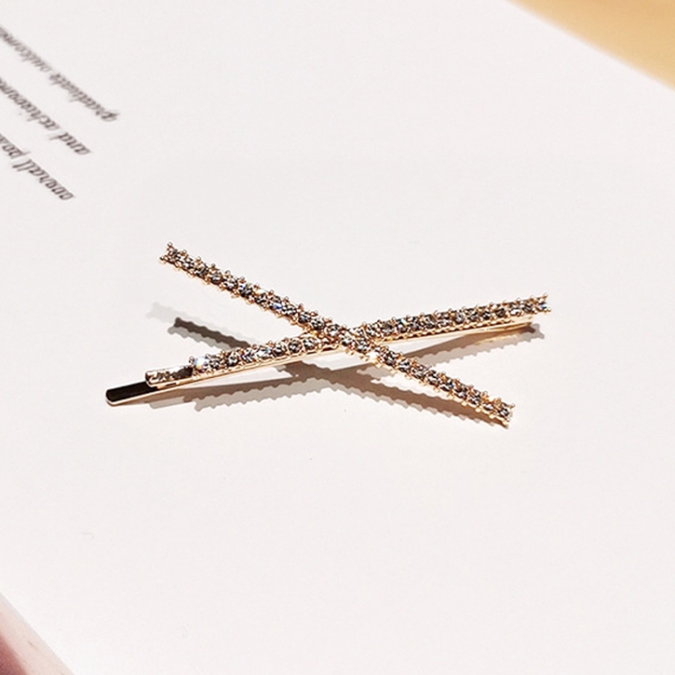 10 PCS X-shaped Cross Rhinestone Full Diamond Hair Clip Teenage Girls Headdress