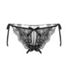 014 3pcs Lace Sexy Ladies Perspective Slitted Low-waist Tied Underwear