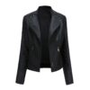Women Short Leather Jacket Slim Jacket Motorcycle Suit