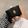 Mini Retro PU Leather Card Bag Multi-Slot Lock Coin Purse