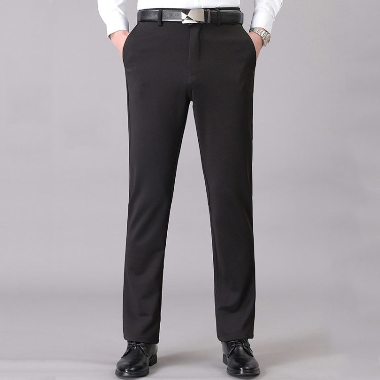 Men Summer Thin Casual Pants Suit Pants Loose Straight Stretch Chilled Silk Pants