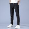 Mens Summer Thin Elastic Waist Pants