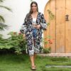 Ladies Beach Printed Shawl Vacation Bikini Sun Protection Cardigan Blouse