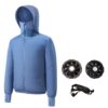 Men Summer Cooling Air-Conditioning Clothes Jacket Include 2 5V Portable Fans