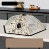 Home Foldable Dining Table Cover Retro Anti-fly Anti-mosquito Dustproof Dishes Cover