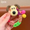 2pcs Rainbow Braided Children Headbands Cute Cartoon Doll Hair Ties