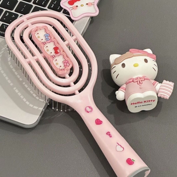 Sanrio Hollowed Out Massage Comb Student Dormitory Long Handle Bone Comb