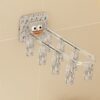 Wall Mounted Windproof Clamps Balcony Folding Socks Underwear Baby Clothes Drying Rack