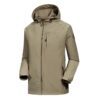 Men Casual Youth Full Zip Hooded Rainproof Jacket