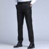 Men Dress Suit Pants Elastic Straight Formal Business Office Formal Casual Trousers