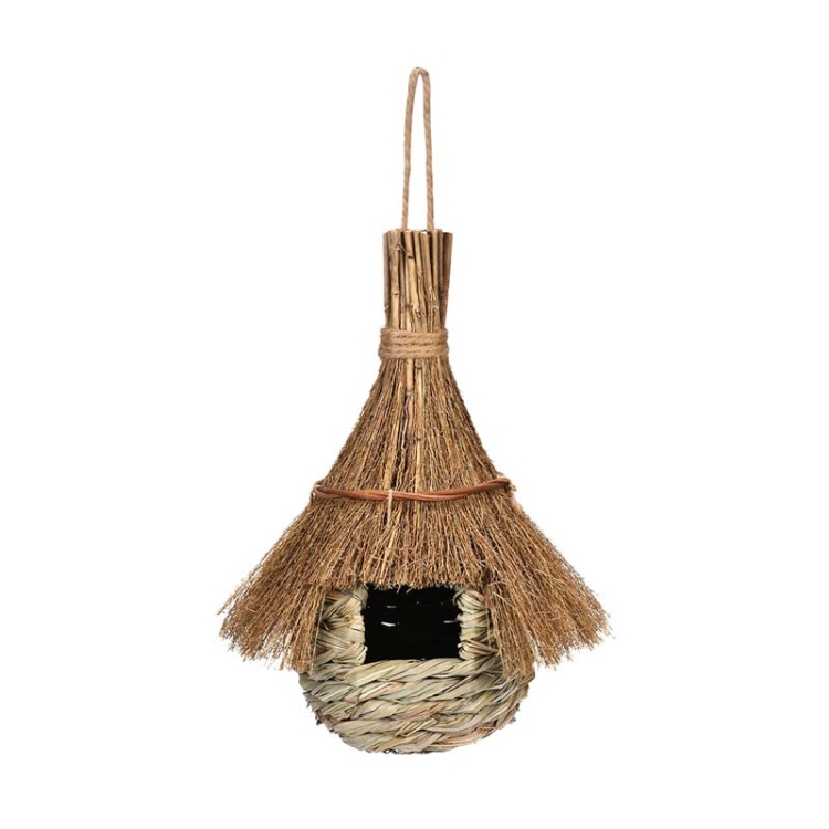 Hanging Straw Birdhouse Balcony Rustic Air Birdhouse Dangling Decoration