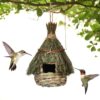 Grass Woven Natural Pine Needle Birdhouse Outdoor Hanging Decorative Bird Cage