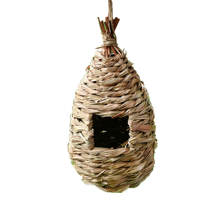 Hand Woven Hummingbird Nest Simulation Gardening Hanging Decorative Birdhouse