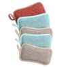 5pcs Thick Bamboo Fiber Non-stick Kitchen Cleaning Sponge Multifunctional Dishwashing Pot Brush