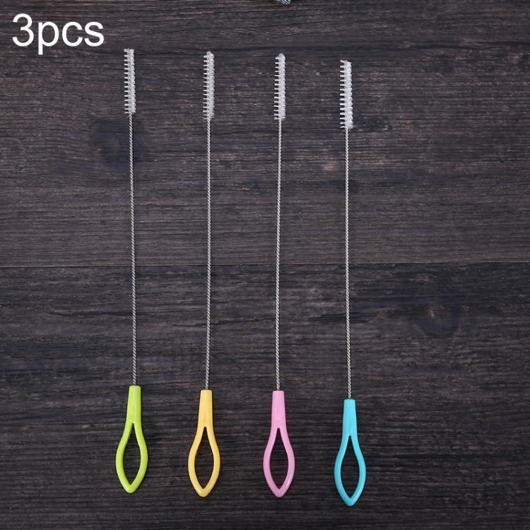 Stainless Steel Straw Brush With Handle Bottle And Water Cup Universal Spiral Guide Brush Random Color Delivery