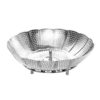 20cm Stainless Steel Folding Retractable Lotus Steamer Tray, with Removable Handle Loop