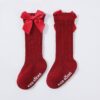 Boy Girl Kids Socks Big Bow High Knee Long Soft Cotton Baby Anti-slip Socks