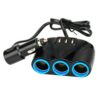 120W 3 in 1 Multifunctional Car Cigarette Lighter 3-Ports USB Car Charger