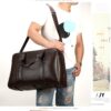 Large Capacity PU Leather Business Travel Bag Sports Gym Travel Handbag