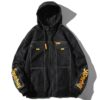 Hooded Casual Letter Print Tooling Denim Jacket for Men