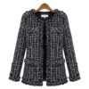 Women Plaid Slim Jacket Coat