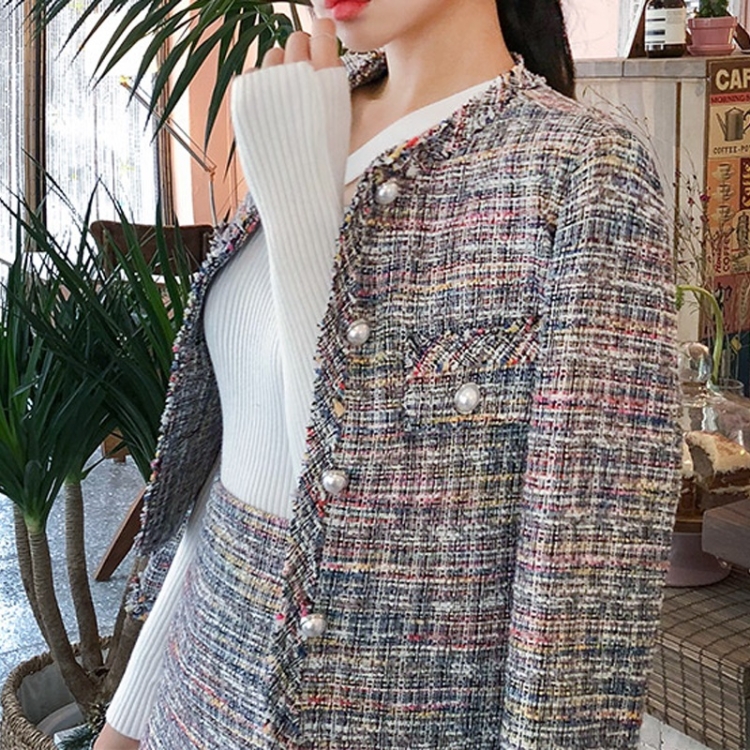 Slim-fit Small Scented Coat(Color:As Show Size:S)