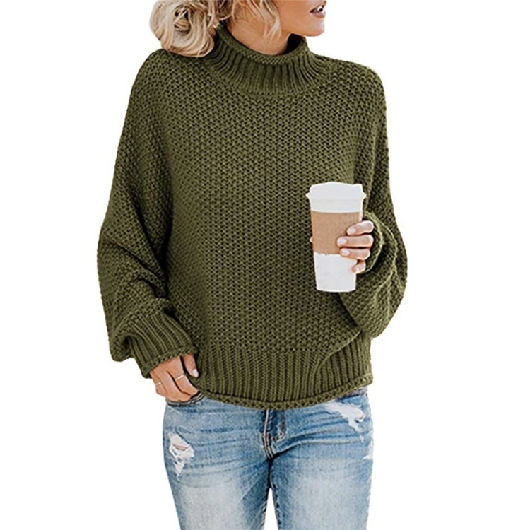 Fashion Thick Thread Turtleneck Knit Sweater