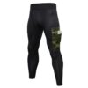 Camouflage Pocket Training Running Fast Dry High Elastic Sports Casual Tights (Color:Black Camouflage Green Size:S)