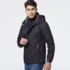 Mens Detachable Two Piece Warm, Waterproof And Breathable Couples Stormsuit (Color:Gentleman Grey Size:XXXXL)