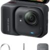 Insta360 GO Ultra Standard Bundle Midnight Black - Tiny Hands-Free 4K Cam, Lightweight & Portable, Low Light Excellence, Mount Anywhere, FlowState Stabilization, 200 Min Battery Life