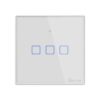 Sonoff T2 Touch 86mm Tempered Glass Panel Wall Switch Smart Home Light Touch Switch, Compatible with Alexa and Google Home, AC 100V-240V, UK Plug