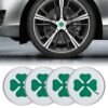 4 in 1 Car Four Leaf Clover Pattern Wheel Hub Decorative Sticker, Diameter: 5.8cm(White)