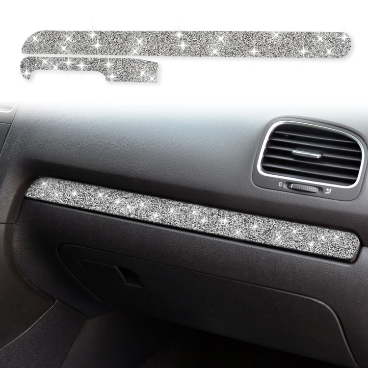 Car Central Control Diamond Decoration Cover Sticker for Volkswagen Golf 6 2008-2012, Left-hand Drive