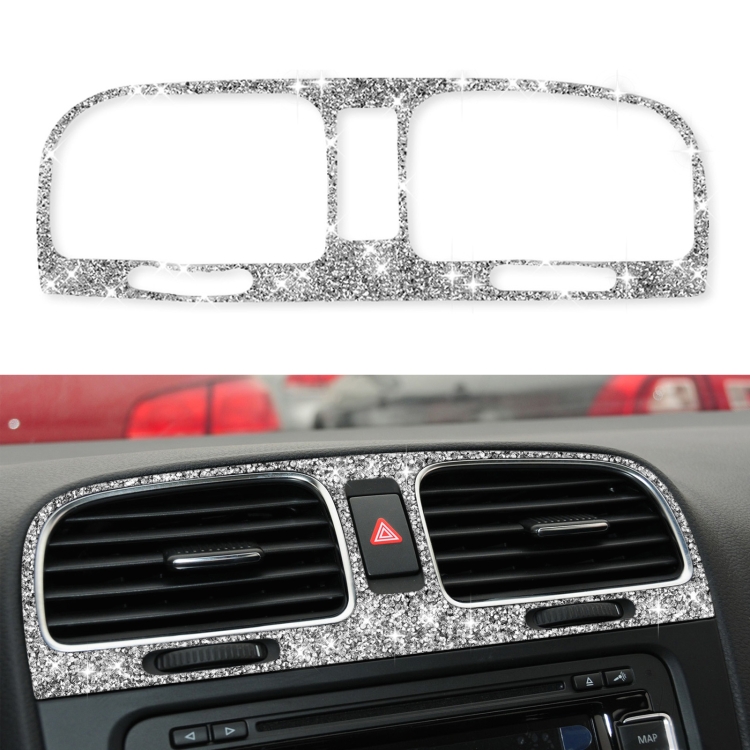 Car Middle Air Outlet Diamond Decoration Cover Sticker for Volkswagen Golf 6 2008-2012, Left and Right Drive
