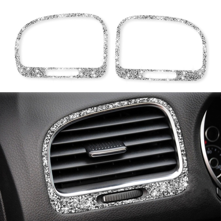 Car Left and Right Air Outlet Diamond Decoration Cover Sticker for Volkswagen Golf 6 2008-2012, Left and Right Drive