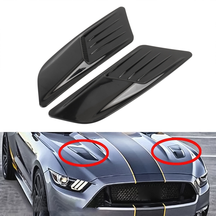 HD-713 1 Pair Car Hood Decorative Stickers Fender Air Vents Sticker(Black)