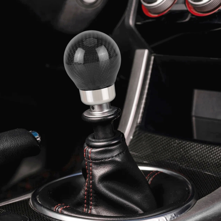 Car Carbon Fiber Pattern Gear Shift Knob Round Modified Gear Shift Head