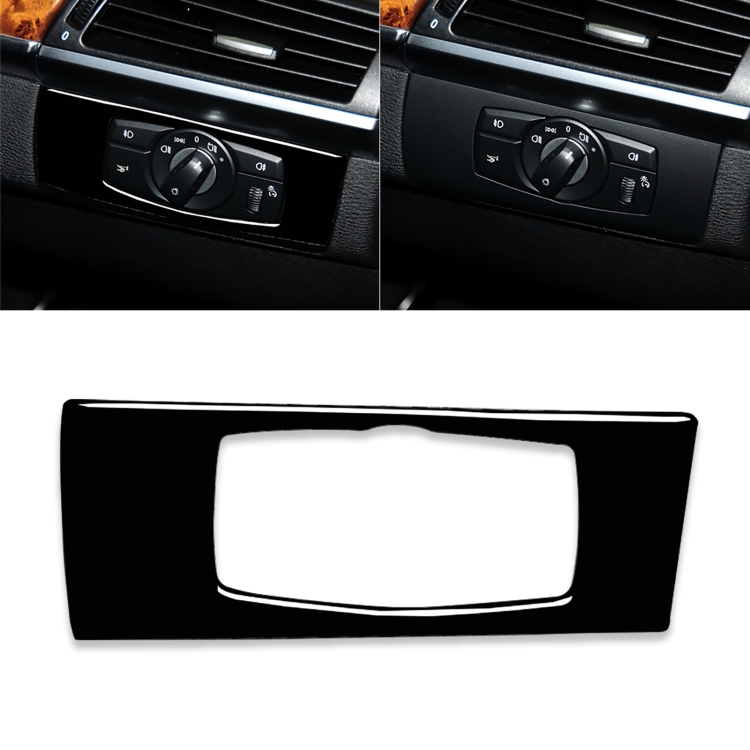 Car Right Drive Headlight Switch Panel Decorative Sticker for BMW E70 X5 / E71 X6 2008-2013