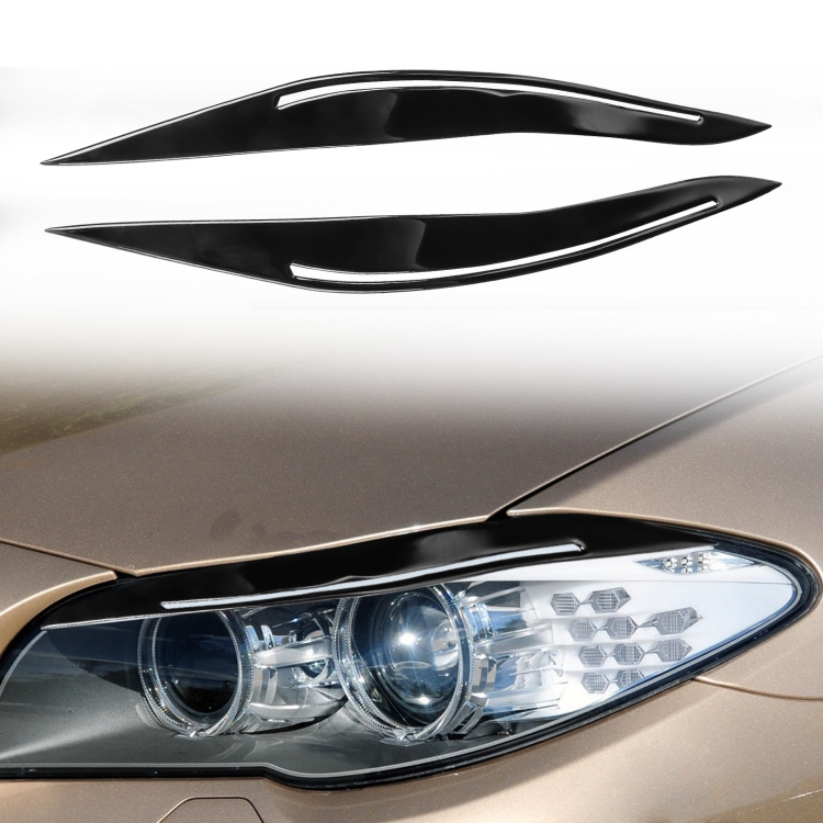 Pair Car Lamp Eyebrow Soft Decorative Sticker for BMW 5 Series F10 2010-2013, with Hole