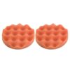 2 PCS Car Wax Sponge Round and Wavy Shape Sponge High-density Waxing Sponge，Size:15 x 15cm