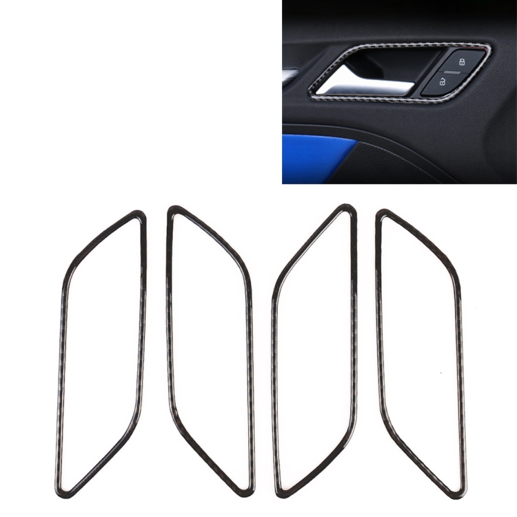 4 PCS Car Carbon Fiber Inner Armrest Decorative Frame for Audi A3 2014-2018