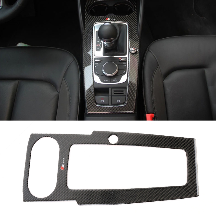 Car Carbon Fiber Gear Decorative Panel for Audi A3 2014-2018