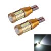 2 PCS  T15-4014-32SMD + 1 5W 650LM White Light LED Decode Car Clearance Lights Lamp, DC12V（Gold）