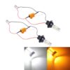 2 PCS 1156/BA15S/BAU15S 10W 1000LM 6000K White + Yellow Light DRL&Turn Light with 20 SMD-5730-LED Lamps，DC 12-24V