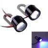 2 PCS 12V 3W  Blue Light Eagle Eyes LED Strobe Light For Motorcycle ，Wire Length: 90cm